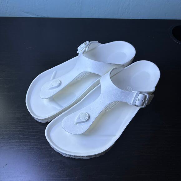 Birkenstock Gizeh EVA Slip On Sandals White Rubber Beach Flip Flops Size W 38 - Picture 2 of 16